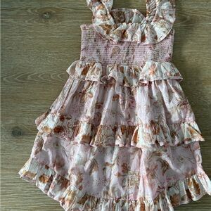 Zimmermann Pink and Brown Floral Kids Dress